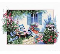 Luca-S set point de croix "jardin de fleurs", motif à compter, 42x28cm