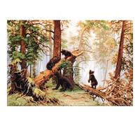 Luca-S set point de croix "Matin dans une forêt de pins", motif à compter, 53,5x35,5cm