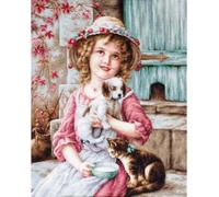 Luca-S set point de croix "Meilleures amies filles", motif à compter, 35x40cm