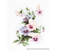 Luca-S set point de croix "Pensée rose", motif de comptage, 21,5x27,5cm