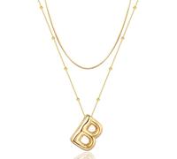 LUCA SMITH Colliers initiales pour femme, chaîne ras du cou délicate avec bulle, lettre de l'alphabet, 45+5cm(17.7+2''), Laiton, Pas de gemme