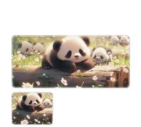 lucaeuden Tapis de souris panda mignon - Sous-main de bureau RVB multi-tailles avec lumières réglables, couleur 114