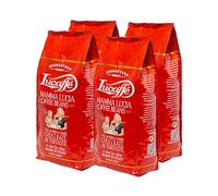 Lucaffé - Café grain Mamma Lucia,4 sacs de 1 Kg | grain de café pour expresso machine a cafe grain | Torréfaction léger | Goût intense et crémeux