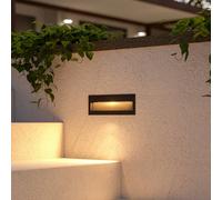 Lucande applique encastrable LED Loya, 23 x 8 cm, gris, IP54 Loya, noir, Aluminium, Moderne, Applique extérieure