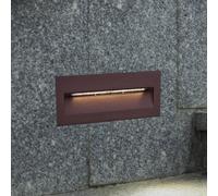 Lucande, applique encastrable LED Loya, 23 x 8 cm, rouille, IP54 Loya Lucande, marron, Aluminium, Moderne, Applique extérieure