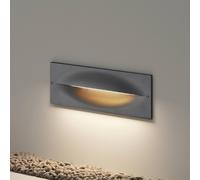 Lucande applique encastrable LED Zandro, 25 cm, anthracite, IP65 Zandro, noir, Aluminium, Moderne, Applique extérieure