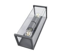 Lucande Applique Exterieur Annalea (Moderne) en Noir Aluminium (à 2 lampes, E27) Murale Luminaire Lampe Jardin Eclairage d’exterieur