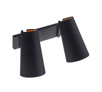 Lucande Applique Murale Kemoni à intensité variable (Moderne) en Noir Métal e. a. pour Salon & Salle manger (à 2 lampes, E27) Lampe Eclairage Luminaire Mural