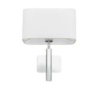 Lucande Applique Murale Tissu Jettka à intensité variable (Moderne) en Argent Textile e. a. pour Salon & Salle manger (1 lampe,à E27), Lampe Eclairage Luminaire Mural