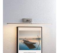 Lucande applique pour tableau LED Thibaud, 84 cm, nickel, aluminium Thibaud, gris, Salon / Salle à manger, Métal, Moderne, Applique Murale