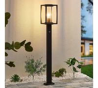 Lucande Borne lumineuse Ferda, 100 cm, détecteur, anthracite, IP44 Ferda, noir, Aluminium, Moderne