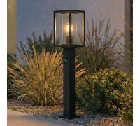 Lucande Borne lumineuse Ferda, 60 cm, détecteur, anthracite, IP44 Ferda, noir, Aluminium, Moderne
