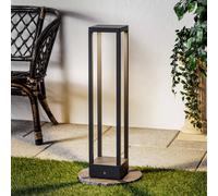 Lucande Borne lumineuse LED Carlota, anthracite, 65 cm, métal Carlota, noir, Aluminium, Moderne, Borne Eclairage Exterieur