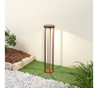 Lucande, borne lumineuse LED solaire Evelis, couleur rouille, aluminium, capteur Evelis Lucande, marron, Aluminium, Moderne, Lampe Solaire