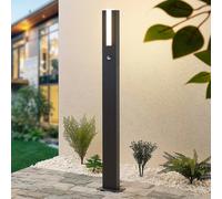 Lucande, borne lumineuse LED Virgalia, détecteur de mouvement, 100 cm, IP54 Virgalia Lucande, noir, Aluminium, Moderne