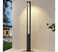Lucande Dovino lampe pour mât LED, 200 cm, noir, Aluminium, Moderne