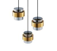 Lucande - Ikibare Cluster Suspension Black/Brass/Smoke