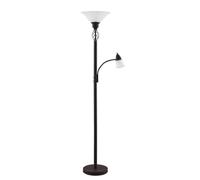 Lucande Lampadaire Dunja (Traditionnel) en Marron Métal e. a. pour Salon & Salle à manger (à 2 lampes, E27), lampe sur pied, de salon lampadaire éclairage indirect,