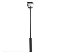 Lucande Lampadaire extérieur Dunia (Moderne) en Gris Aluminium (1 lampe,à E27), Candélabre, luminaire d’extérieur