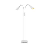 Lucande Lampadaire Medira (Moderne) en Blanc Métal e. a. pour Salon & Salle à manger (à 2 lampes, GU10), Sur Pied, Lampe a de Sol