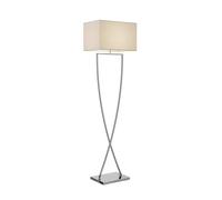 Lucande Lampadaire Tissu Evaine (Moderne) en Blanc Métal e. a. pour Salon & Salle à manger (1 lampe,à E27), Sur Pied, Lampe a de Sol