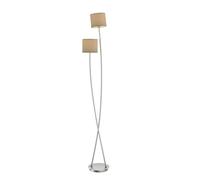 Lucande Lampadaire Tissu Juljana (Moderne) en Beige Textile e. a. pour Salon & Salle à manger (à 2 lampes, E14), Sur Pied, Lampe a de Sol