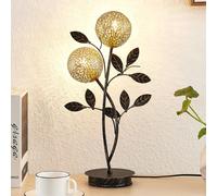 Lucande Lampe à poser Evory) en Noir Métal e. a. pour Salon & Salle manger (à 2 lampes, G9), florentine