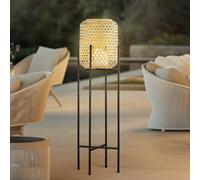 Lucande lampe sur pied LED rechargeable Adebi, noir, bambou, Ø32,5cm Adebi Lucande, dimmable, noir, Aluminium, Maison de campagne / Rustique