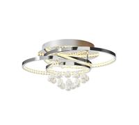 Lucande LED Plafonnier Keely à intensité variable (Moderne) en Argent Métal e. a. pour Salon & Salle manger (1 lampe,à), Eclairage Lampe Luminaire Plafond Eclerage