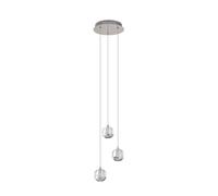 Lucande LED Suspension en verre Hayley (Moderne) Transparent Verre e. a. pour Salon & Salle à manger (à 3 lampes,), Luminaire Lampe plafond Plafonnier Suspendue