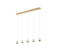 Lucande LED Suspension en verre Hayley (Moderne) Transparent Verre e. a. pour Salon & Salle à manger (à 5 lampes,), Luminaire Lampe plafond Plafonnier Suspendue