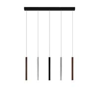 Lucande LED Suspension Stoika à intensité variable (Moderne) en Noir Métal e. a. pour Salon & Salle manger (à 5 lampes,), lampe plafonnier suspension