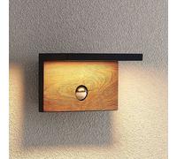 Lucande Lignus Applique D'extérieur Led, Détecteur gris foncé, bois