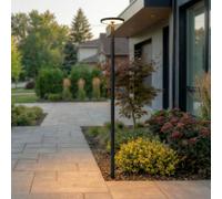 LED Lampadaire extérieur Akito (Moderne) en Noir Aluminium (1 lampe,à), Candélabre, luminaire d’extérieur