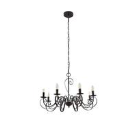 Lucande Lustre Caleb à intensité variable (Traditionnel) en Marron Métal e. a. pour Couloir (à 8 lampes, E14) Suspension suspension lustre lampe plafonnier