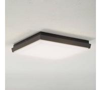 Lucande Plafonnier d'extérieur LED Amra, 30 cm, angulaire, anthracite Amra, noir, Matière Plastique, Moderne, Plafonnier extérieur LED