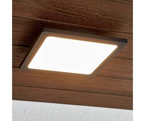 Lucande Plafonnier d'extérieur LED Mabella, 23 cm, anthracite Mabella, noir, Aluminium, Moderne, Plafonnier extérieur LED