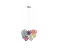 Lucande Suspension en verre Diborah à intensité variable (Moderne) Multicolore Verre e. a. pour Salon & Salle manger (à 3 lampes, G9) Luminaire Lampe plafond