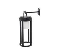 Lucande Tilena Lampe solaire LED d'extérieur à intensité variable (protection contre les projections d'eau (moderne) en aluminium noir Applique murale solaire pour extérieur et jardin mur extérieur
