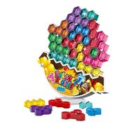 Lucaqina Jeu de Tour d'Équilibre - Briques Éducatives en Bois de Table | Tour d'Empilage de Blocs - pour Garçons et Filles Motricité Fine Maternelle École et Domicile Salle de ureau