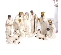 Lucaqina Petite Statue de la Sainte Famille | Décoration De Noël en Résine pour Bureau - Création Sculpturale De La Nativité | pour Maison Bureau Chambre Salon Groupes D'Église Cheminée Bibliothèque