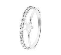 Lucardi - Bague pour enfant avec placage - Argent 925 - Oxyde de zirconium - Alliage jaune - 13,5/43 mm - Sans nickel, Argent, Zircone cubique