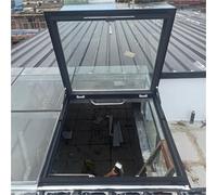 Lucarne de toit en aluminium pour sous-sol, fenêtre de terrasse, isolation phonique, toit plat (100 x 100 cm) - Excellente ventilation