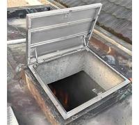 lucarne de toit Porte de grenier robuste avec trappe de toit, avec fenêtre de toit étanche en acier inoxydable, for usage domestique et Commercial fenetre(105 * 105cm)
