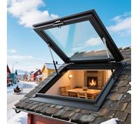 Lucarne en alliage d'aluminium pour jardins d'hiver, toits plats et greniers - Éclairage de ventilation et design en verre trempé durable pour une utilisation optimale en intérieur