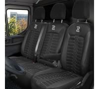 LUCARO Housse de Siege Voiture pour Volkswagen Crafter 2, Man TGE, 1+2 - Housse Siege Voiture Noir Gris - Ensembles de Housses de Siège 2+1 - Ergonomique Couvre Siege Voiture - Housse Siège Auto