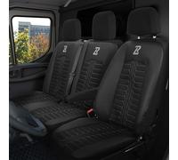 LUCARO Housse Siege Voiture Mercedes Sprinter 3 à partir de 2018 - Ensembles de Housses de Siège 2+1 - Housse de Siege Voiture Noir Gris - Couvre Siege Auto