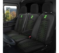 LUCARO Housse Siege Voiture Mercedes Sprinter 3 à partir de 2018 - Ensembles de Housses de Siège 2+1 - Housse de Siege Voiture Noir Vert - Couvre Siege Auto