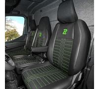 LUCARO Housse Siege Voiture Tornado pour Renault Master 4, Nissan Interstar 3 Vert Dossier et Assise Divisés - Housse de Siege Voiture Tissu Durable et Confortable et Similicuir