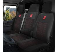 LUCARO Housses de Siège Tornado pour Ford Transit 2013 et Après Rot - Accessoires de Voiture - Housse de Siège Avant de Voiture